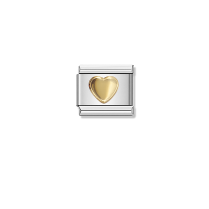 Golden Heart – silver Italian charm by Italycharm