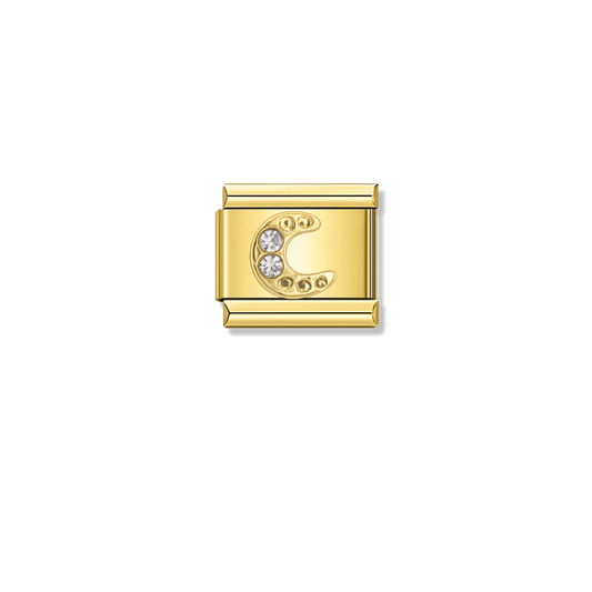 Golden Horseshoe with CZ – gold Italian charm by Italycharm