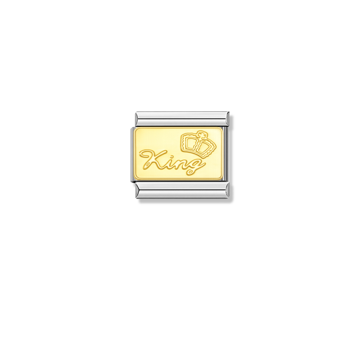 Golden King – silver Italian charm by Italycharm