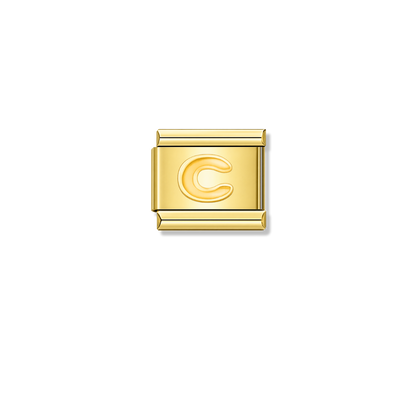 Golden Letter C – gold Italian charm by Italycharm
