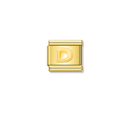 Golden Letter D – gold Italian charm by Italycharm