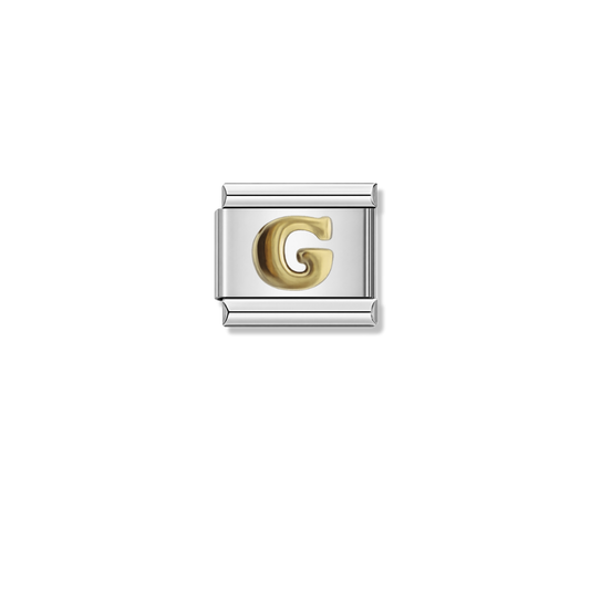 Golden Letter G – silver Italian charm by Italycharm