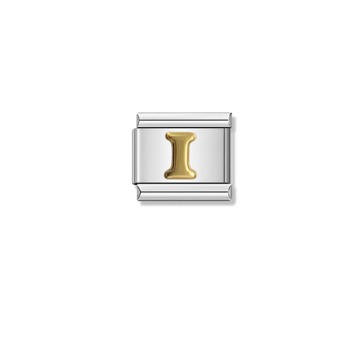 Golden Letter I – silver Italian charm by Italycharm