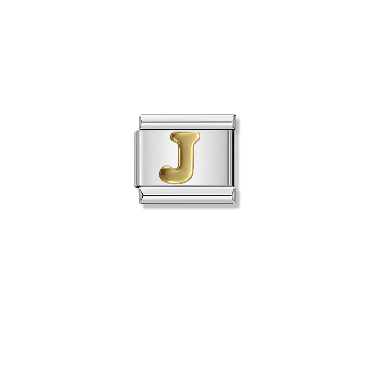 Golden Letter J – silver Italian charm by Italycharm