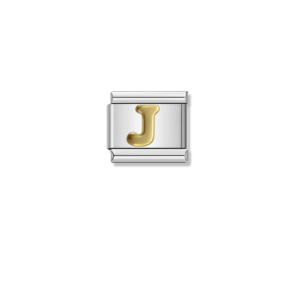 Golden Letter J – silver Italian charm by Italycharm