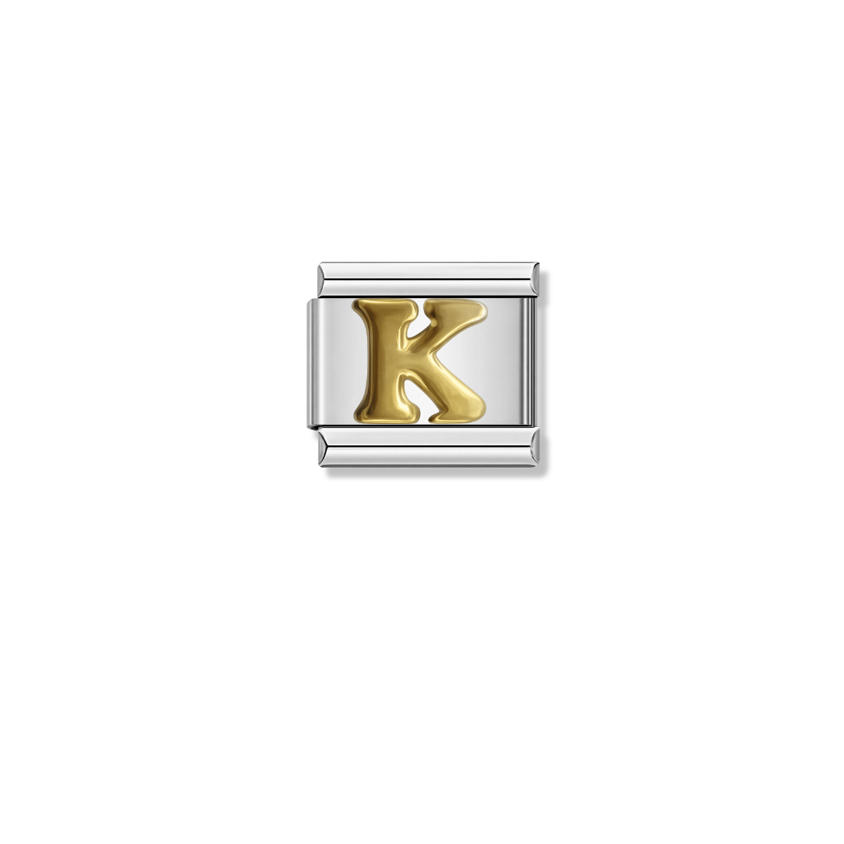 Golden Letter K – silver Italian charm by Italycharm