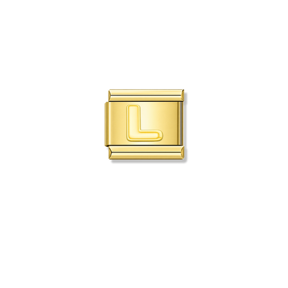 Golden Letter L – gold Italian charm by Italycharm