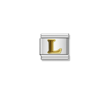 Golden Letter L – silver Italian charm by Italycharm