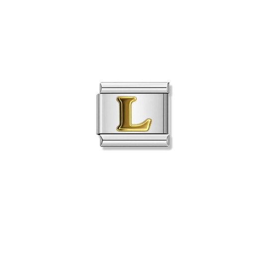 Golden Letter L – silver Italian charm by Italycharm