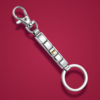 Golden Letter L – silver Italian charm worn on an Italian charm bracelet