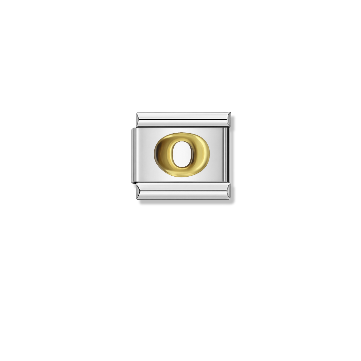 Golden Letter O – silver Italian charm by Italycharm