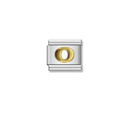 Golden Letter O – silver Italian charm by Italycharm