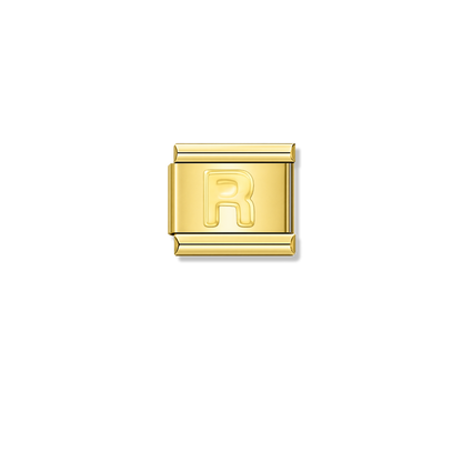 Golden Letter R – gold Italian charm by Italycharm