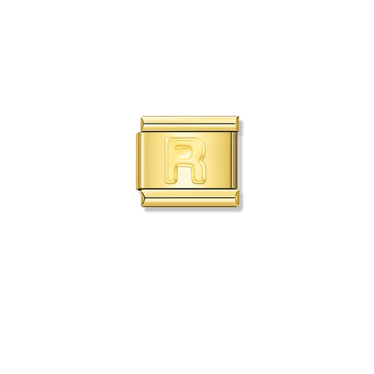 Golden Letter R – gold Italian charm by Italycharm