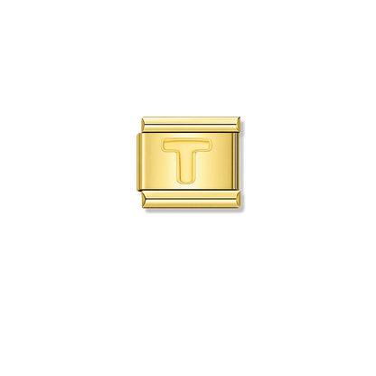 Golden Letter T – gold Italian charm by Italycharm