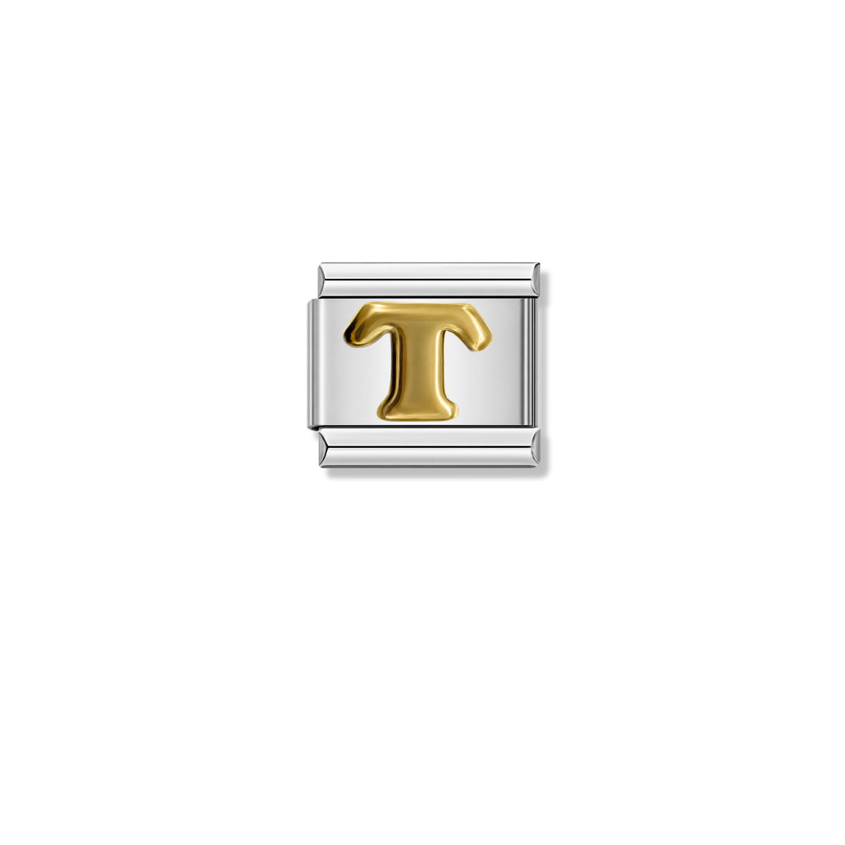 Golden Letter T – silver Italian charm by Italycharm