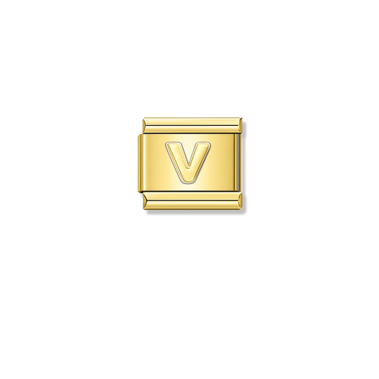 Golden Letter V – gold Italian charm by Italycharm