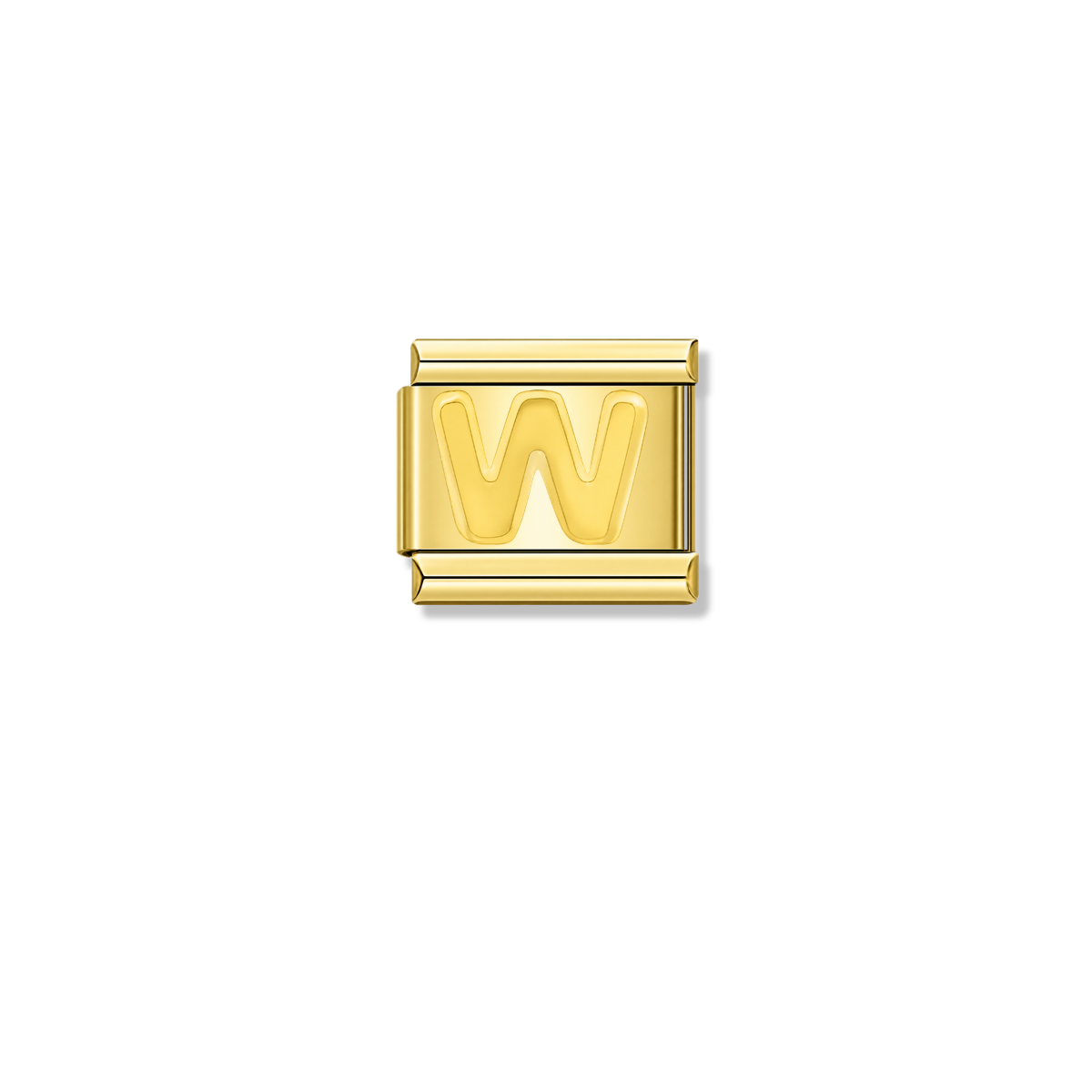 Golden Letter W – gold Italian charm by Italycharm