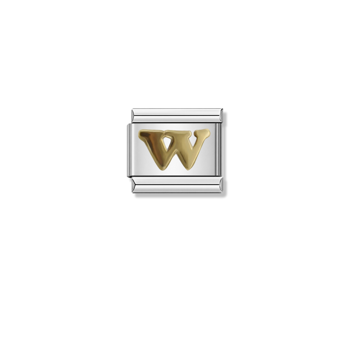 Golden Letter W – silver Italian charm by Italycharm