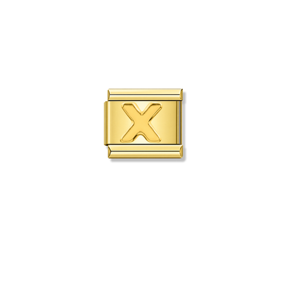 Golden Letter X – gold Italian charm by Italycharm
