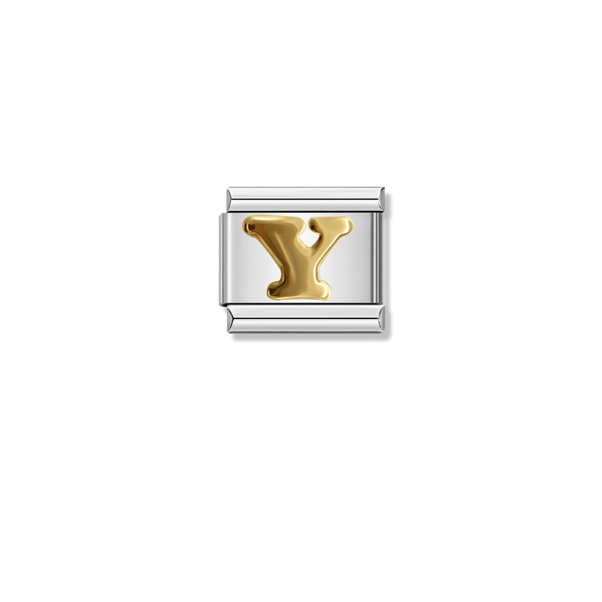 Golden Letter Y – silver Italian charm by Italycharm