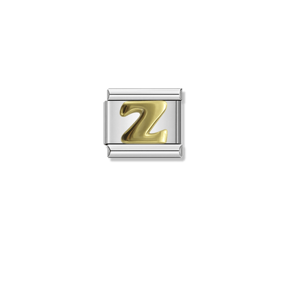 Golden Letter Z – silver Italian charm by Italycharm