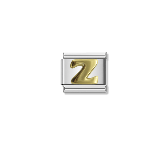 Golden Letter Z – silver Italian charm by Italycharm