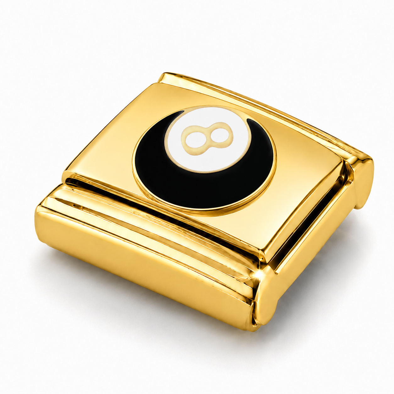 Golden Magic 8 Ball – gold Italian charm close-up view