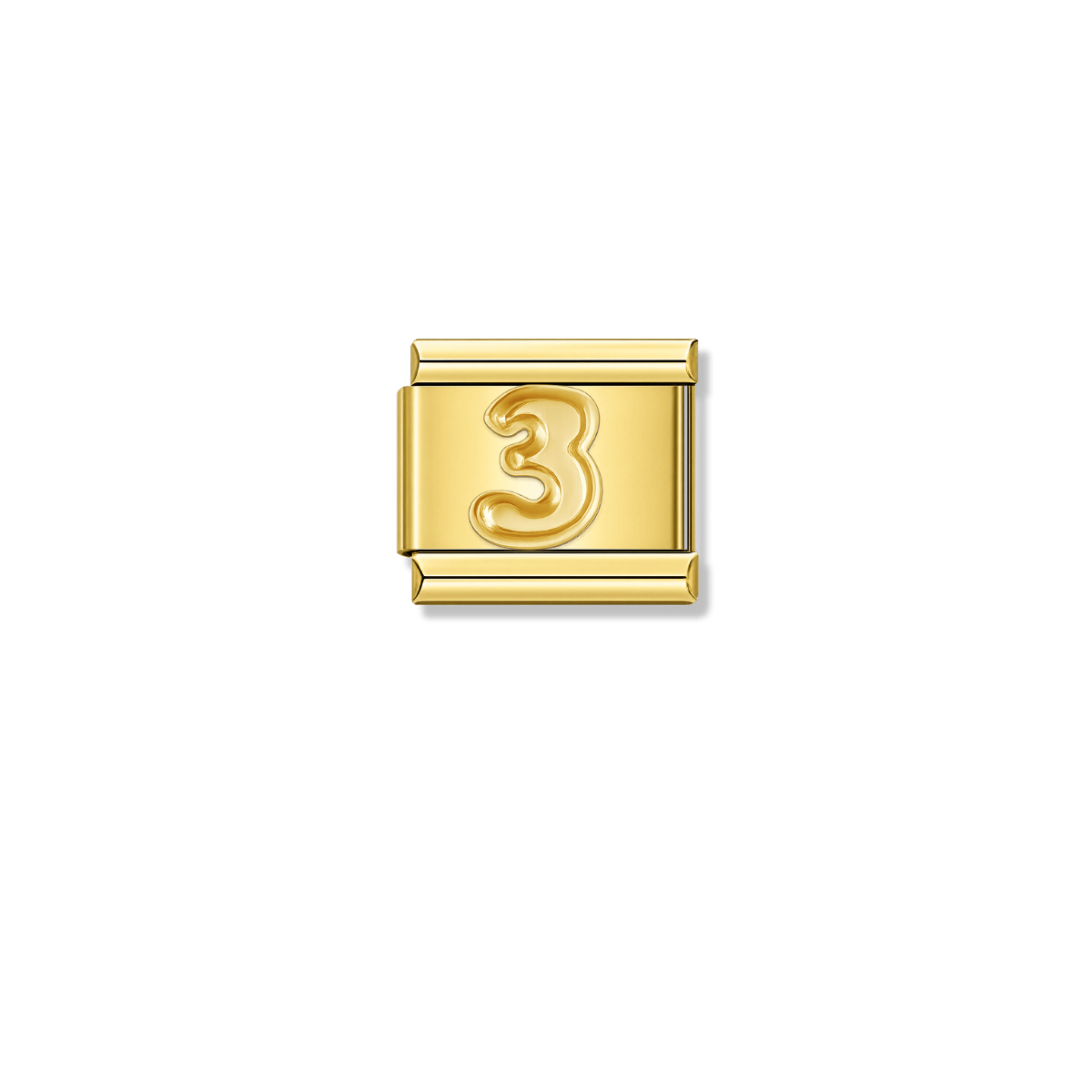 Golden Number 3 – gold Italian charm by Italycharm