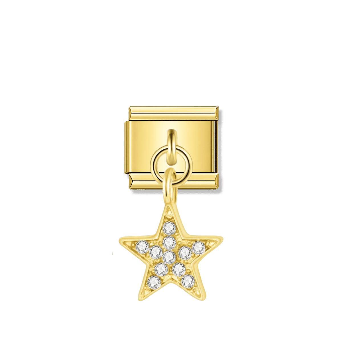 Golden Star with CZ – gold Italian pendant charm by Italycharm