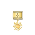 Golden Sun with Ivory Resin Gem - Gold Pendant Charm