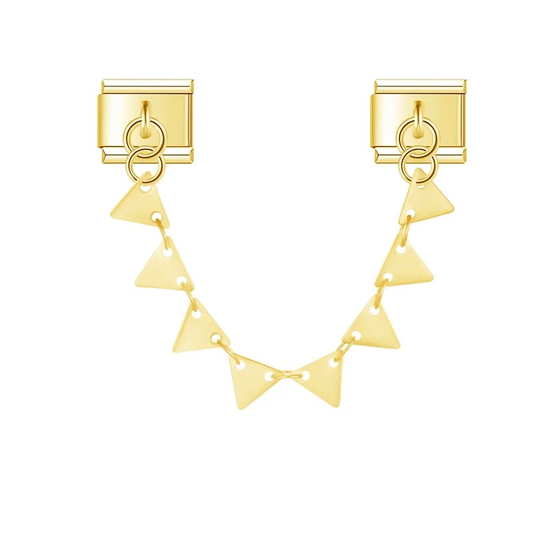 Golden Triangles - Gold Chain Charm