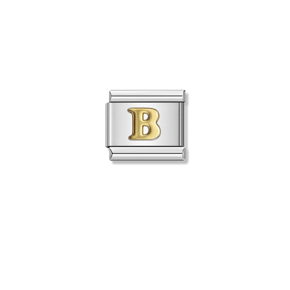 Golden letter B – silver Italian charm by Italycharm