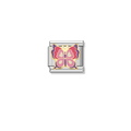 Gorgeous Pink Butterfly - Silver Charm