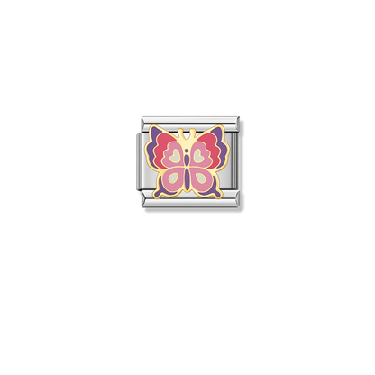 Gorgeous Pink Butterfly – silver Italian charm by Italycharm