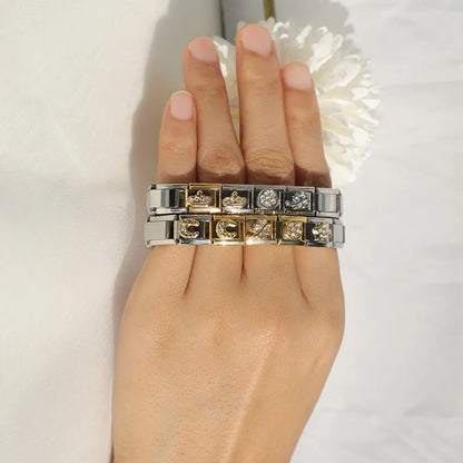 Golden Star with CZ - Silver Charm