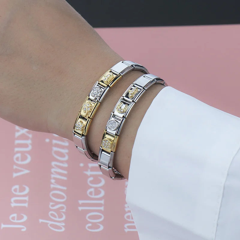 Golden Round with CZ - Gold Charm