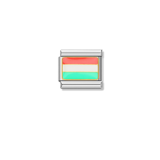 Hungary Flag – silver Italian charm by Italycharm