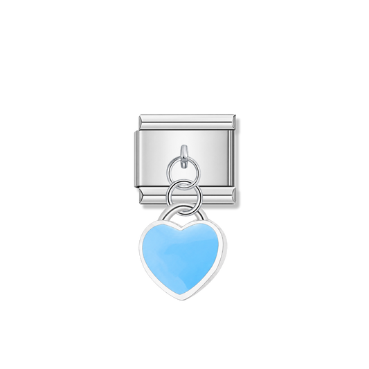 Blue Heart – Silver Italian Pendant Charm – Italian charm by Italycharm