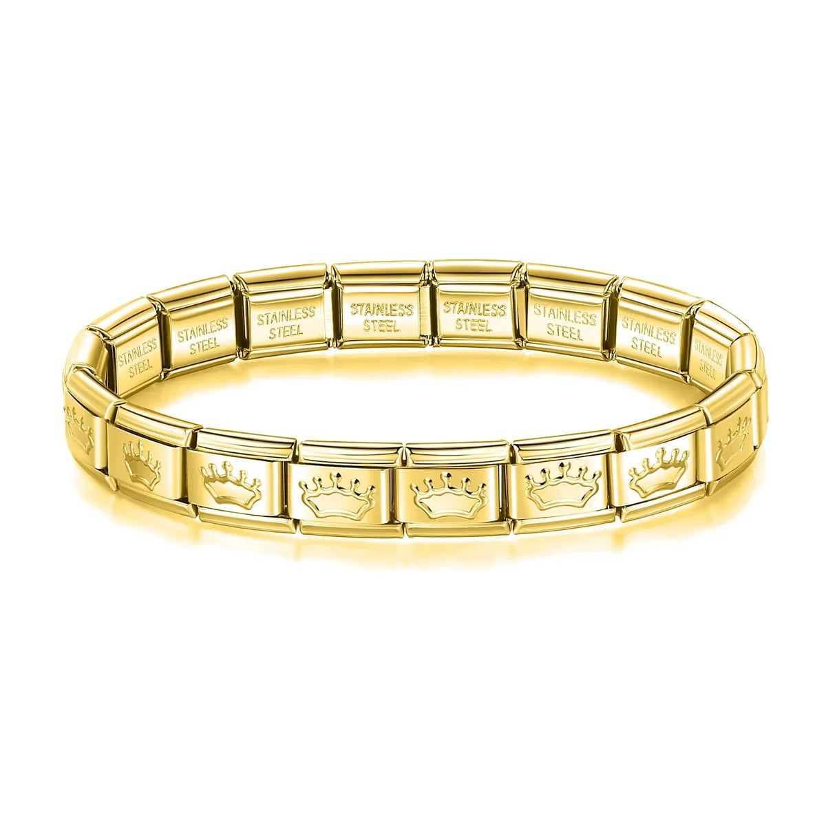 Classic Italian Bracelet with Gold Crowns – Italian charm bracelet by Italycharm