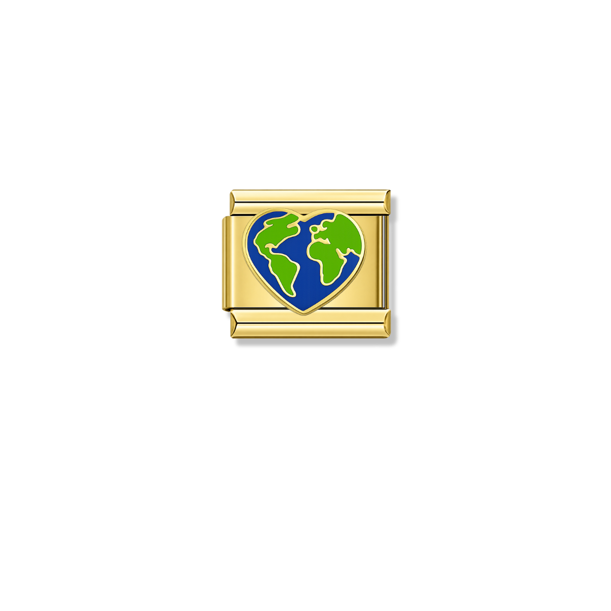 Heart Earth – gold Italian charm by Italycharm