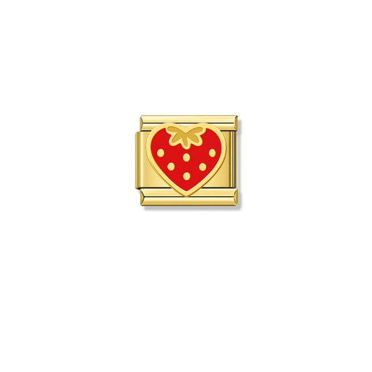 Heart of Strawberry – gold Italian charm by Italycharm