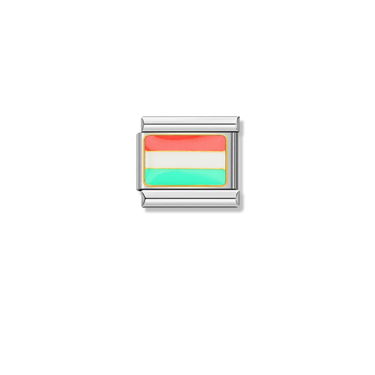 Hungary Flag – silver Italian charm by Italycharm