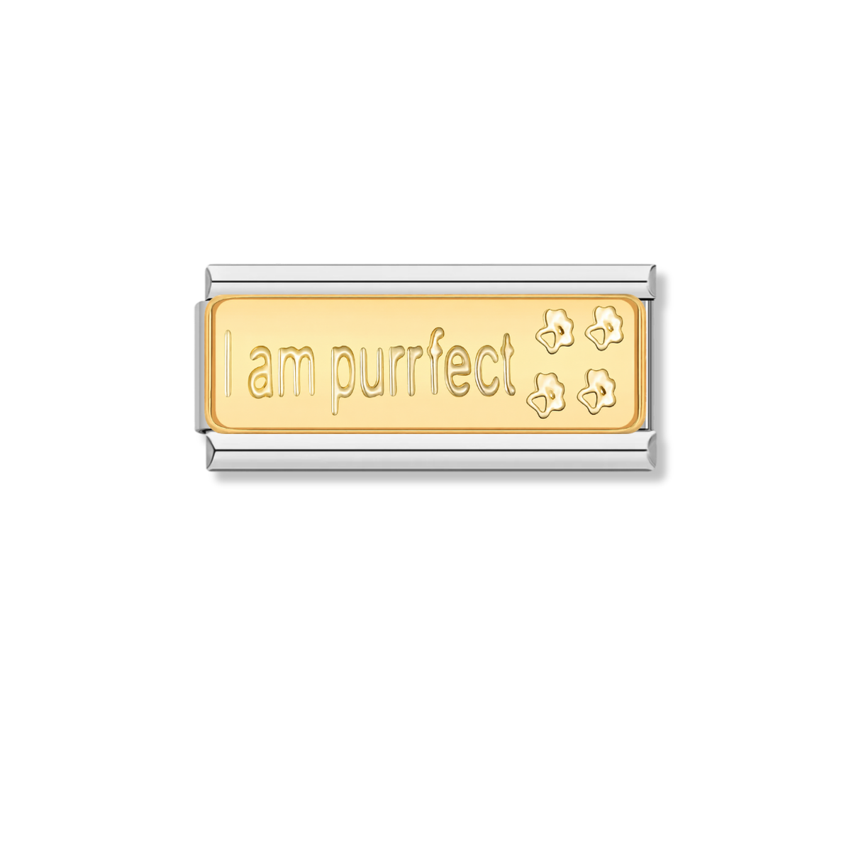 I am purrfect – silver Italian bar charm by Italycharm