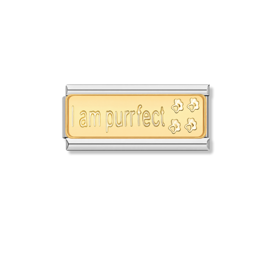 I am purrfect – silver Italian bar charm by Italycharm
