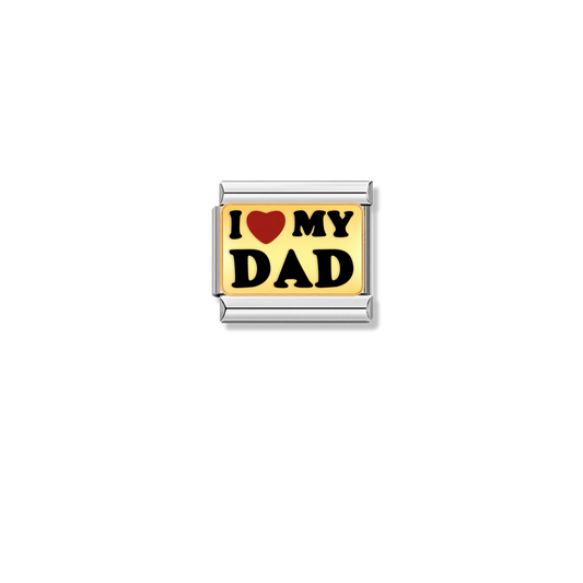 I Love Dad – silver Italian charm by Italycharm