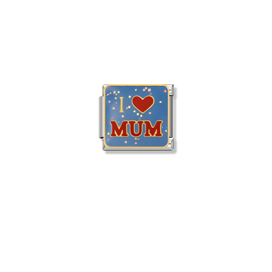 I Love Mum – silver Italian charm by Italycharm