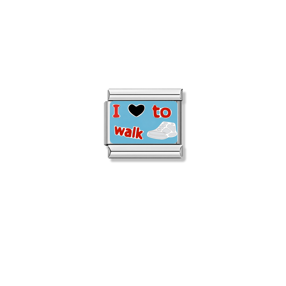 I Love To Walk – silver Italian charm by Italycharm