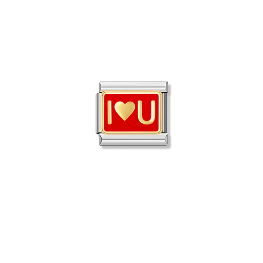 I Love You – silver Italian charm by Italycharm