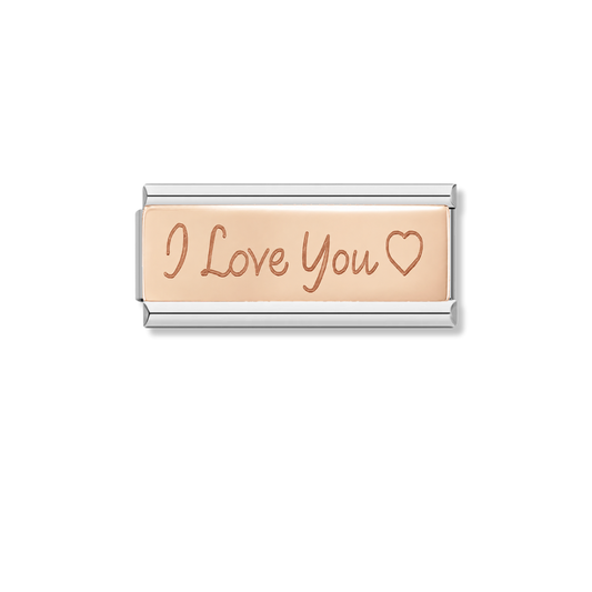 I Love You - Silver Rose Bar Charm – Italian charm by Italycharm